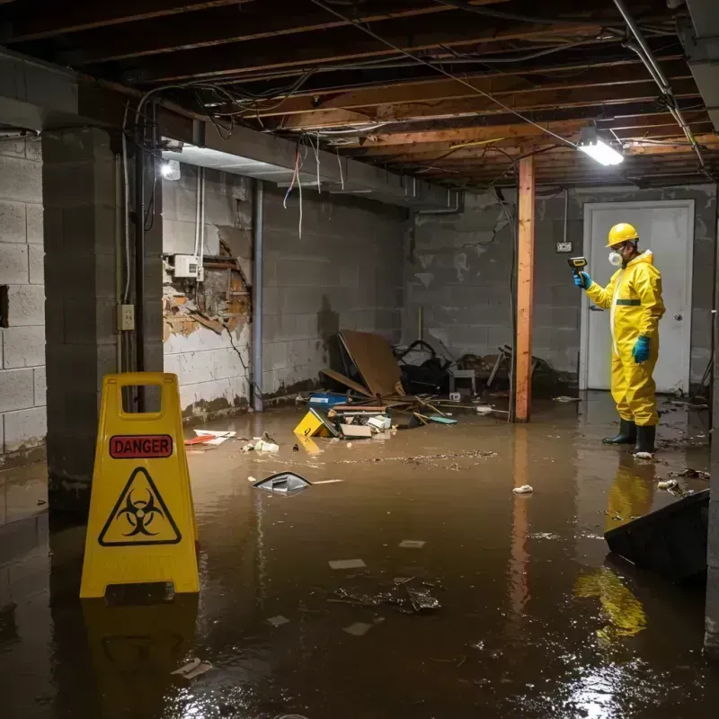 Flooded Basement Electrical Hazard in Houston County, TN Property